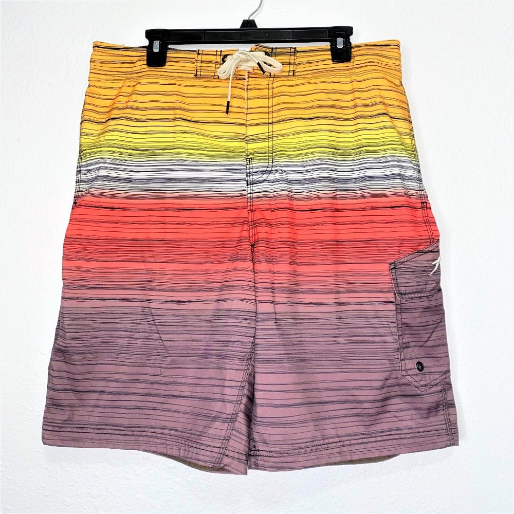 Speedo Men's Swim Board Drawstring Shorts Mesh Lined Multicolor Size L